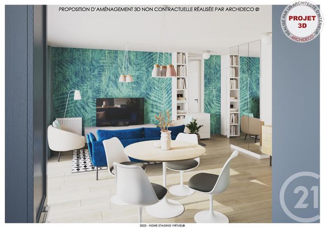 Appartement F3 à vendre - 3 pièces - 61,90 m2 - Donville Les Bains - 50 - BASSE-NORMANDIE